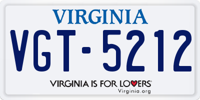 VA license plate VGT5212
