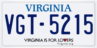 VA license plate VGT5215