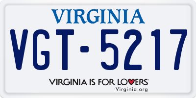 VA license plate VGT5217