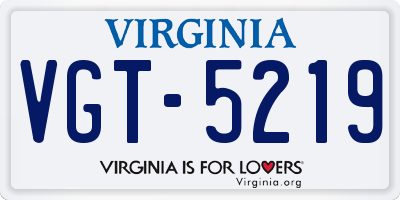 VA license plate VGT5219