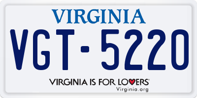 VA license plate VGT5220