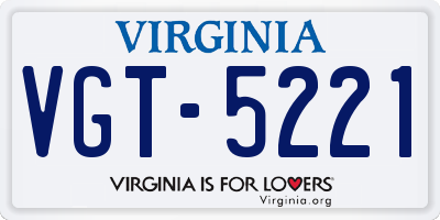 VA license plate VGT5221