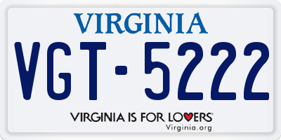 VA license plate VGT5222