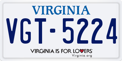 VA license plate VGT5224