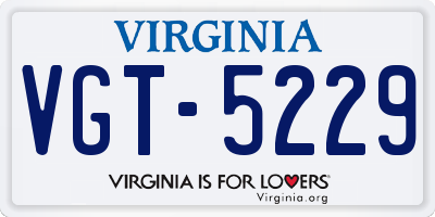 VA license plate VGT5229