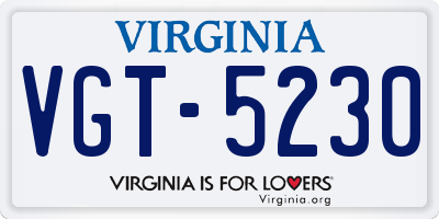 VA license plate VGT5230