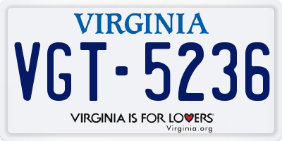 VA license plate VGT5236