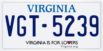 VA license plate VGT5239