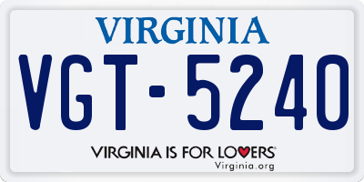 VA license plate VGT5240