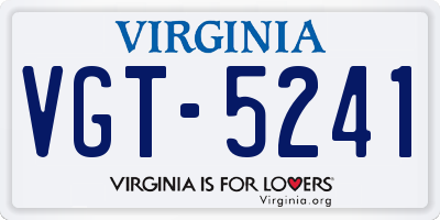 VA license plate VGT5241
