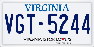 VA license plate VGT5244