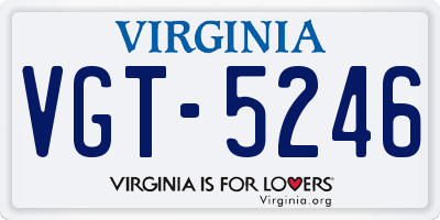 VA license plate VGT5246