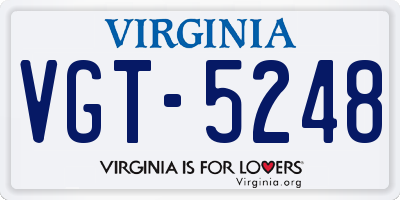 VA license plate VGT5248