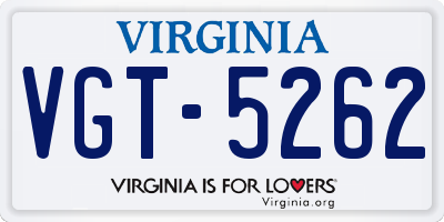 VA license plate VGT5262