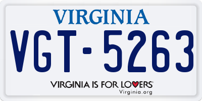VA license plate VGT5263