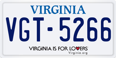 VA license plate VGT5266