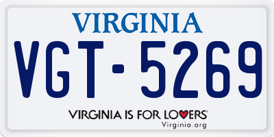 VA license plate VGT5269
