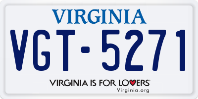 VA license plate VGT5271