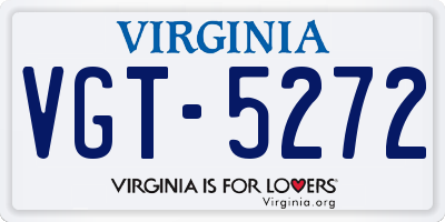 VA license plate VGT5272