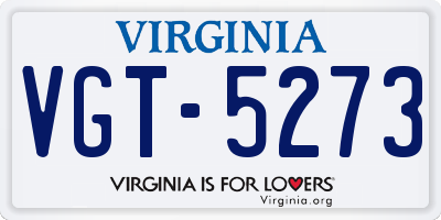 VA license plate VGT5273