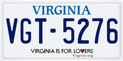 VA license plate VGT5276