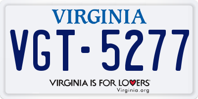 VA license plate VGT5277