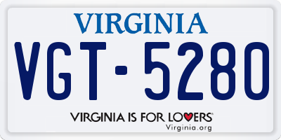 VA license plate VGT5280