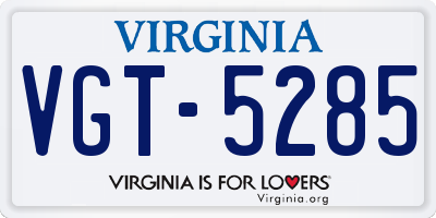 VA license plate VGT5285
