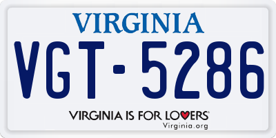 VA license plate VGT5286