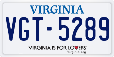 VA license plate VGT5289