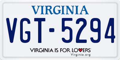 VA license plate VGT5294