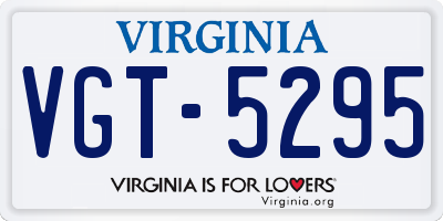 VA license plate VGT5295