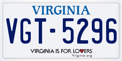 VA license plate VGT5296
