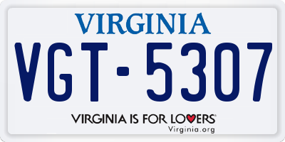 VA license plate VGT5307