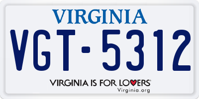 VA license plate VGT5312