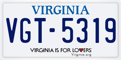 VA license plate VGT5319