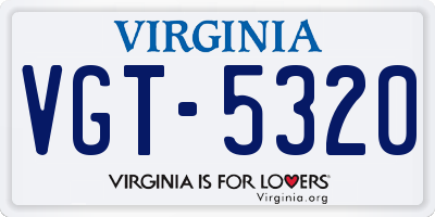 VA license plate VGT5320