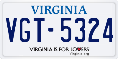 VA license plate VGT5324