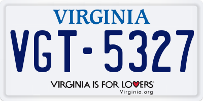 VA license plate VGT5327