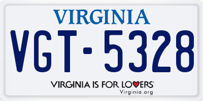 VA license plate VGT5328