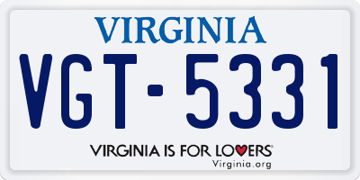 VA license plate VGT5331