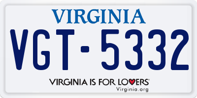 VA license plate VGT5332