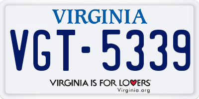 VA license plate VGT5339