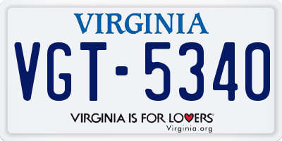 VA license plate VGT5340
