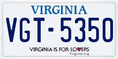 VA license plate VGT5350