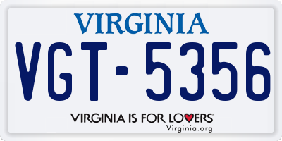 VA license plate VGT5356
