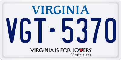 VA license plate VGT5370