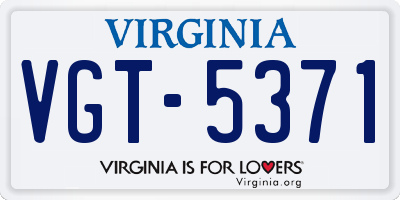 VA license plate VGT5371
