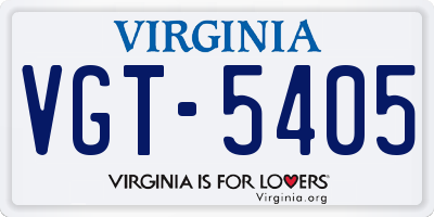 VA license plate VGT5405