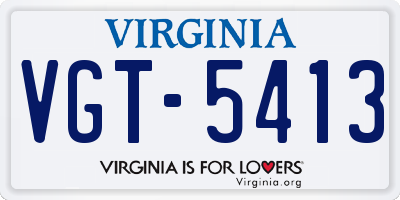 VA license plate VGT5413